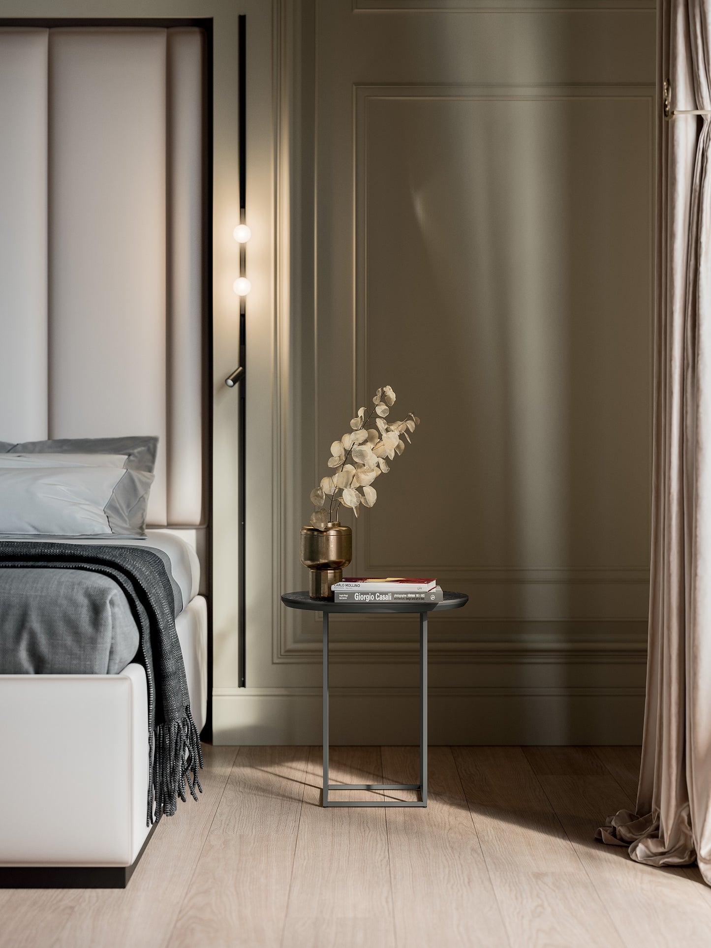 Mesa Auxiliar Miami Lino Ceniza 41 x 41 x 50 cm