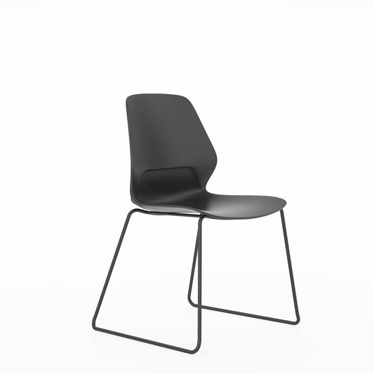 Silla Staryo Base Patín, Color Grafito, Apilable y Lavable