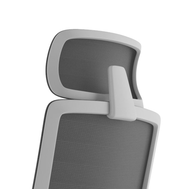 Silla de Oficina Polestar Blanca Base Aluminio Con Apoyacabezas