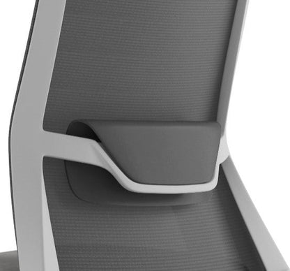 Silla de Oficina Polestar Blanca Base Aluminio Con Apoyacabezas