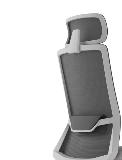 Silla de Oficina Polestar Blanca Base Aluminio Con Apoyacabezas