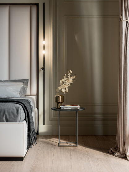 Mesa Auxiliar Miami Lino Ceniza 41 x 41 x 50 cm